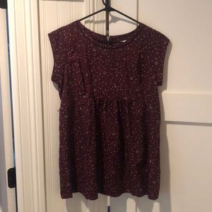 Deep purple maternity blouse